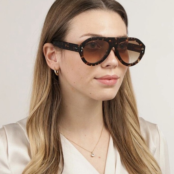 NWOT Tortoiseshell Aviator Sunglasses in Crazy Tortoiseshell main image 5